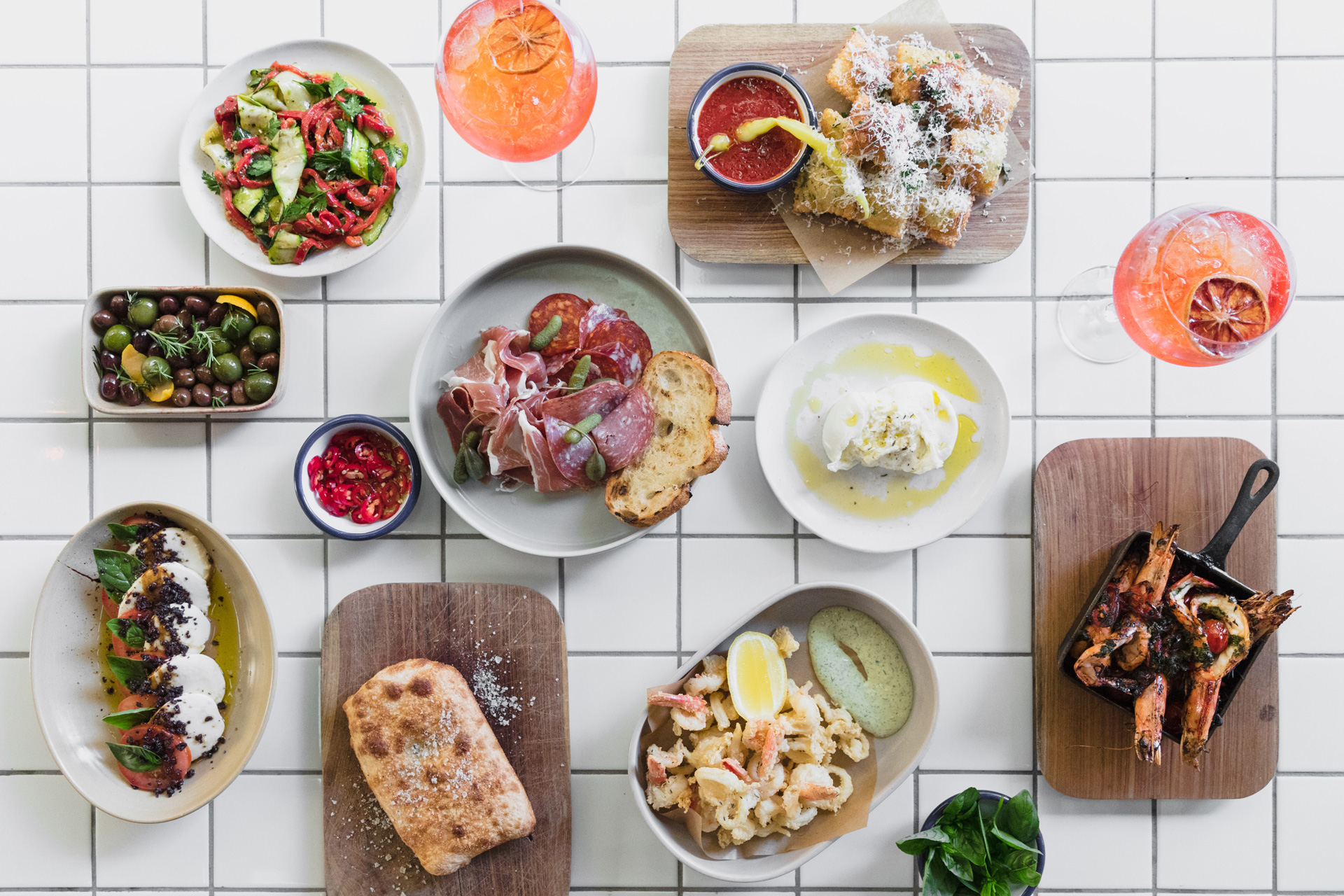 Top View Italian Food Italian Restaurant Gold Coast